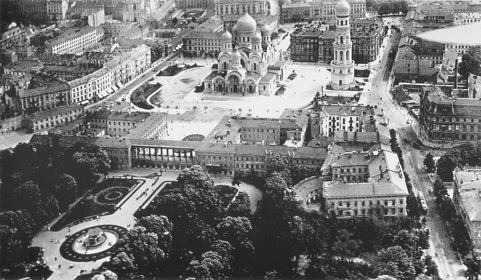 Plac Saski z lotu ptaka, 1919