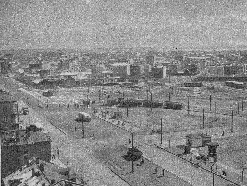 Zbieg Grochowskiej, Wiatracznej i alei Waszyngtona, 1954