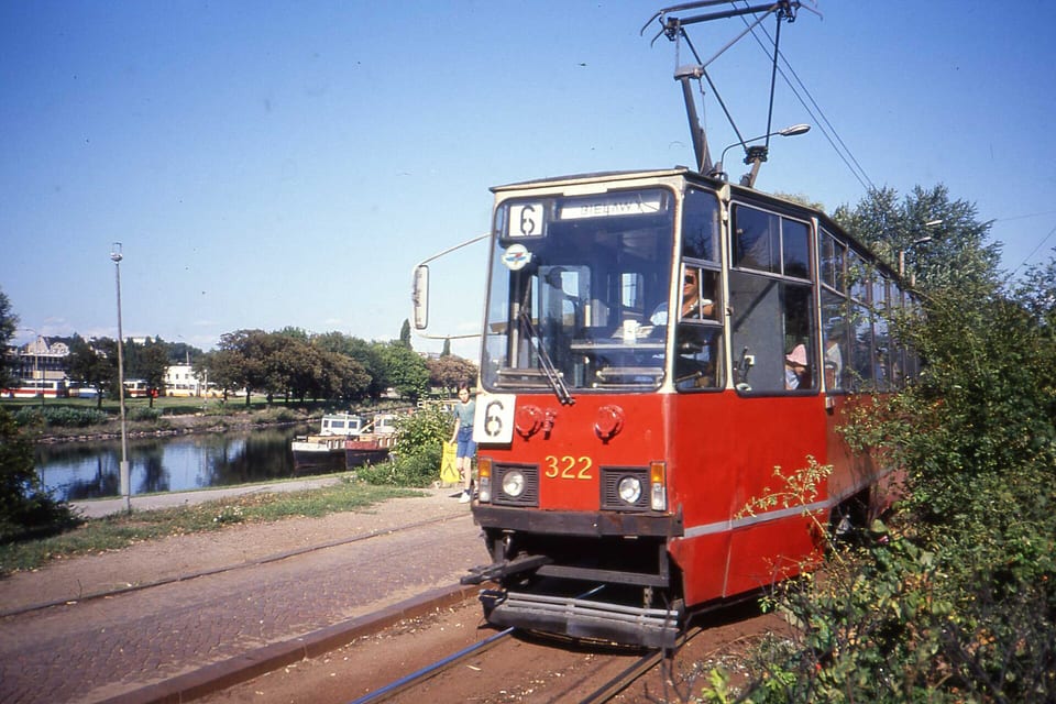Tramwaj Konstal 805Na nad Brdą w Bydgoszczy, 1990