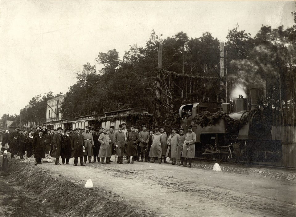 Otwarcie linii z Rudy Pabianickiej do Tuszyna, 1916