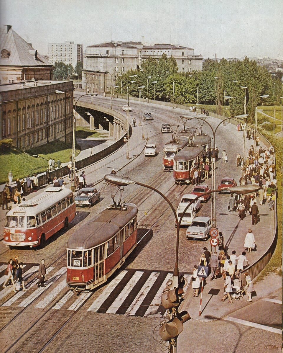 Trasa W-Z z placu Zamkowego, lata 70.