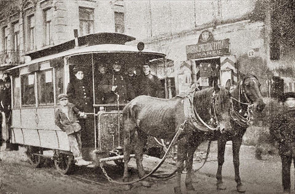 Tramwaj konny na ulicy Gródeckiej we Lwowie, 1908